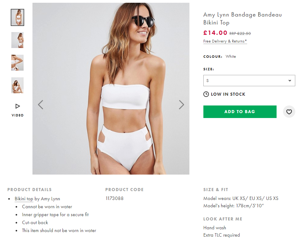 ASOS slammed for selling swimsuit that can't be worn in water