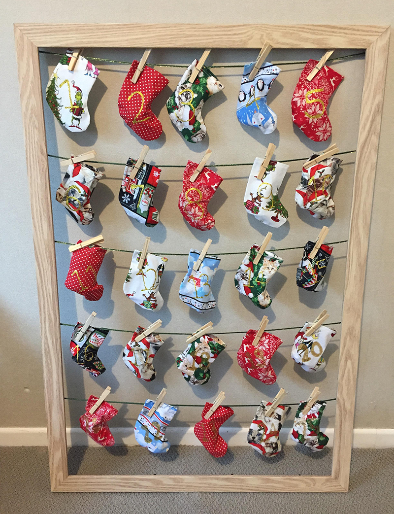 How to make an adorable DIY stocking advent calendar filled with all