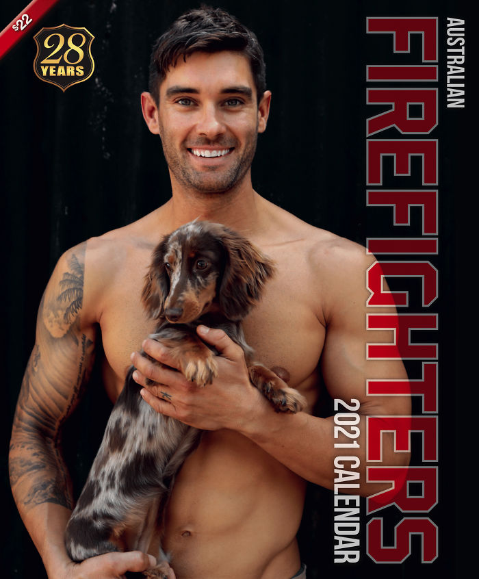 Aussie firefighters pose shirtless with adorable animals for 2021